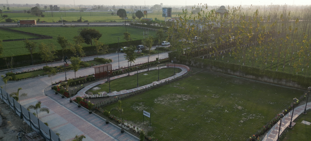 Park and internal roads in Eldeco Raisina Estate-rudrapur