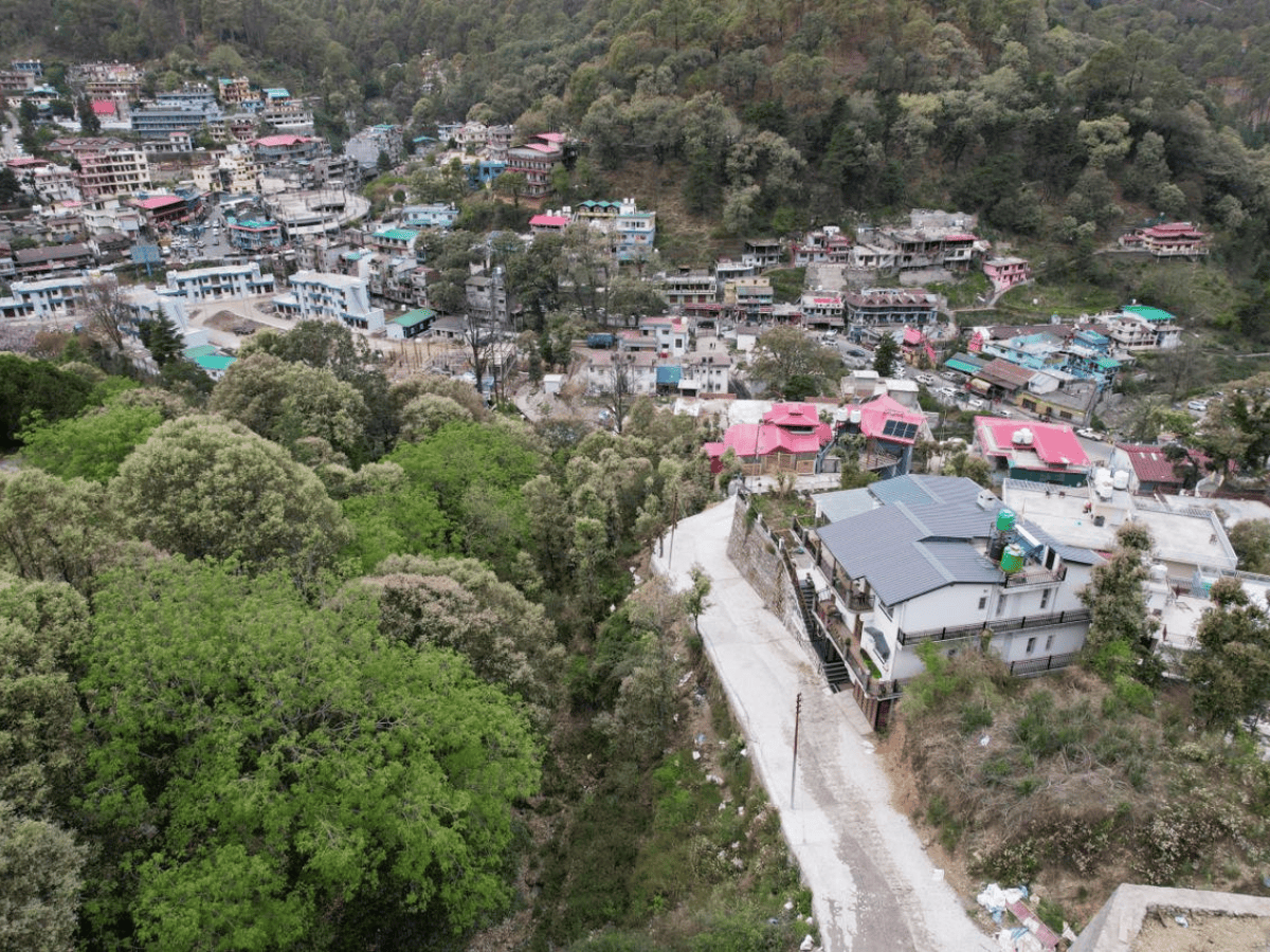 hill top view oak dwelling bhowali