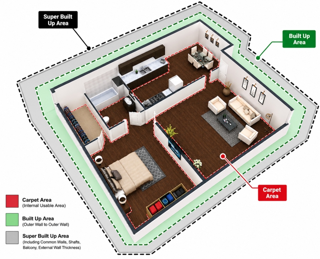 Understanding Carpet Area, Built-Up Area & Super Built-Up...